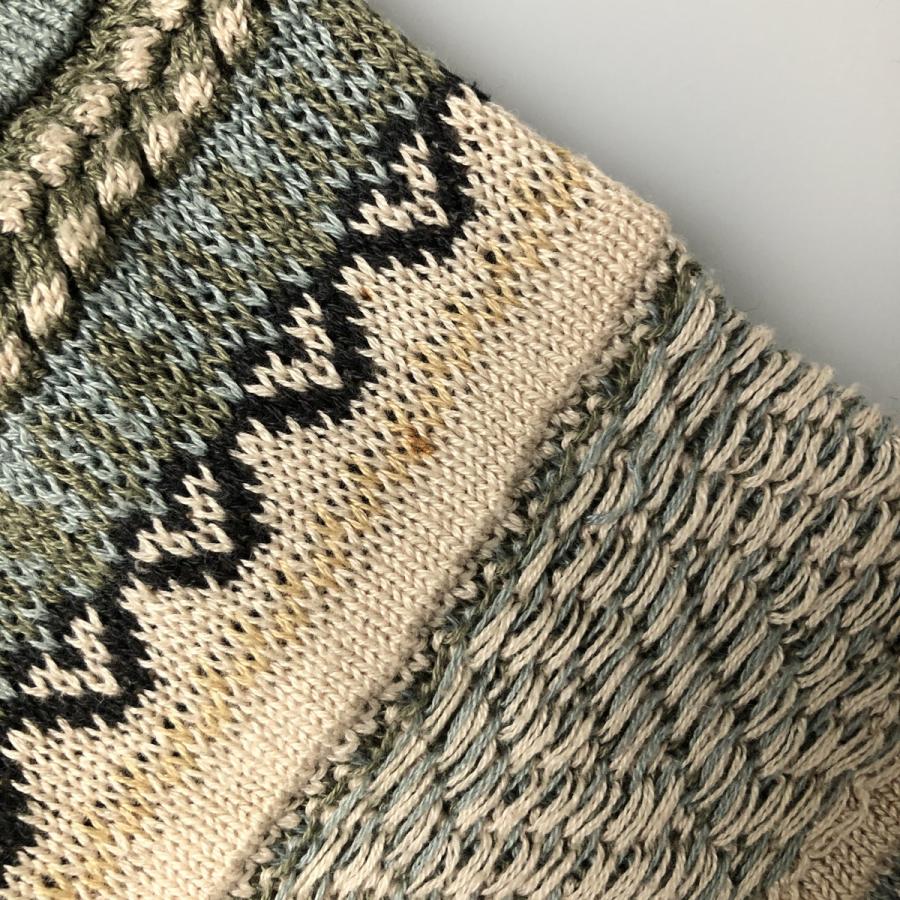 古着 80~90年代 ツンドラ TUNDRA 総柄 3Dニットセーター カナダ製