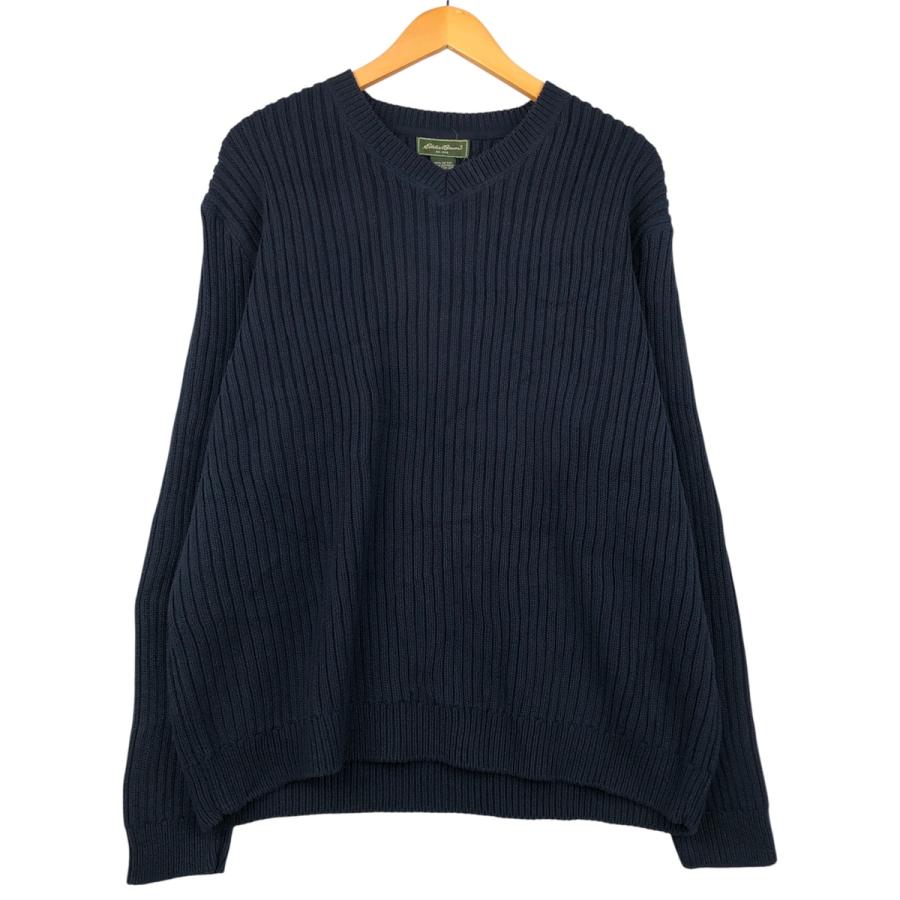 Eddie Bauer（エディーバウアー） 古着 00年代 リブ編み Vネック