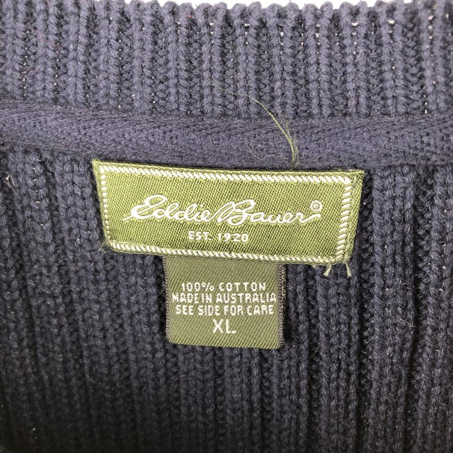 Eddie Bauer（エディーバウアー） 古着 00年代 リブ編み Vネック 