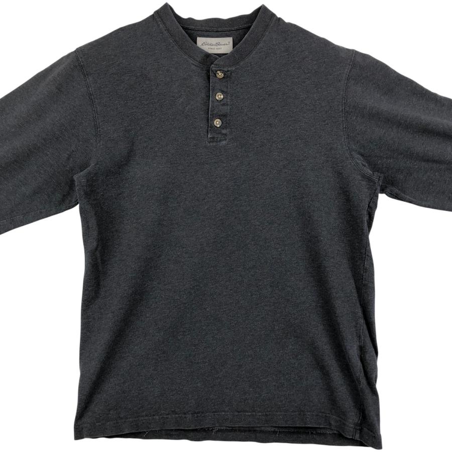 90s USA製 黒タグ エディーバウアー ヘンリーネックロンT カットソー