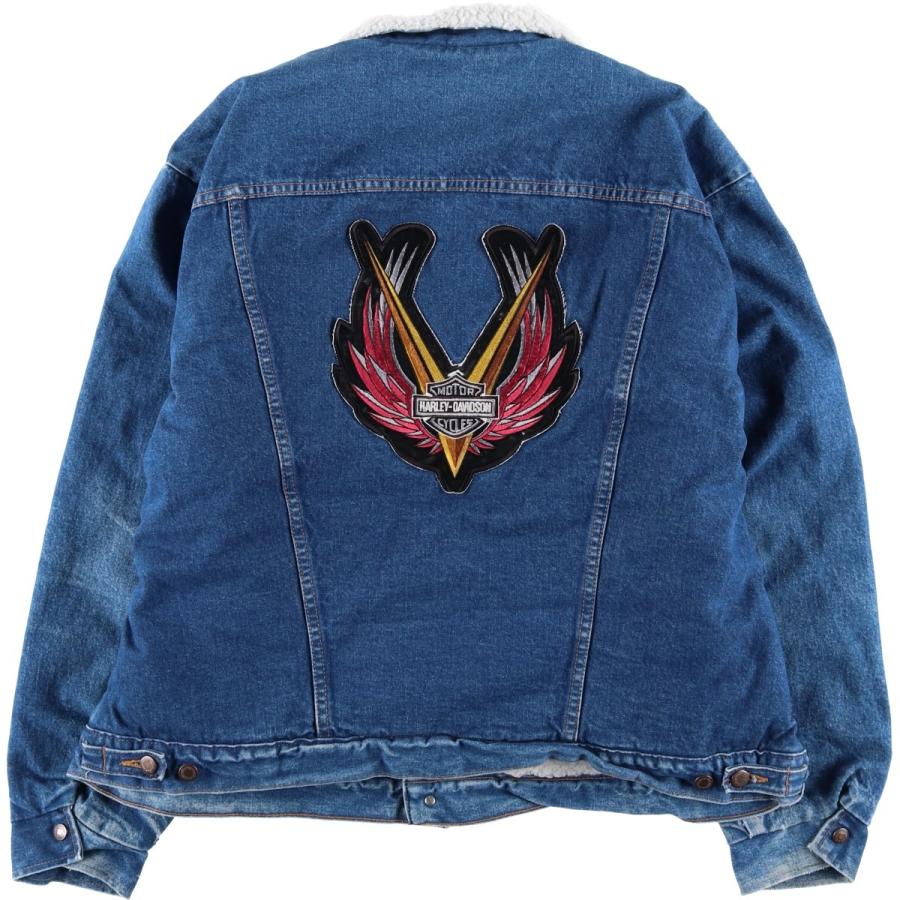 極美品/イーグル刺繍 ハーレーダビッドソン デニムジャケット 