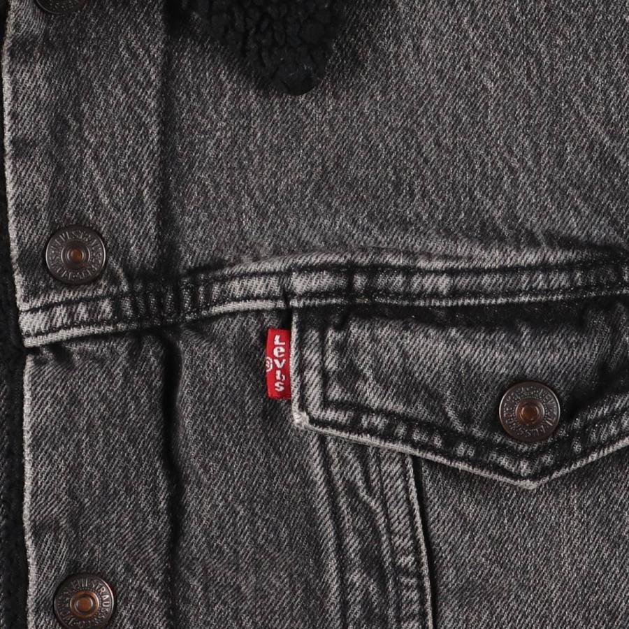 Levi's（リーバイス） 古着 ブラックデニムボアジャケット メンズS相当
