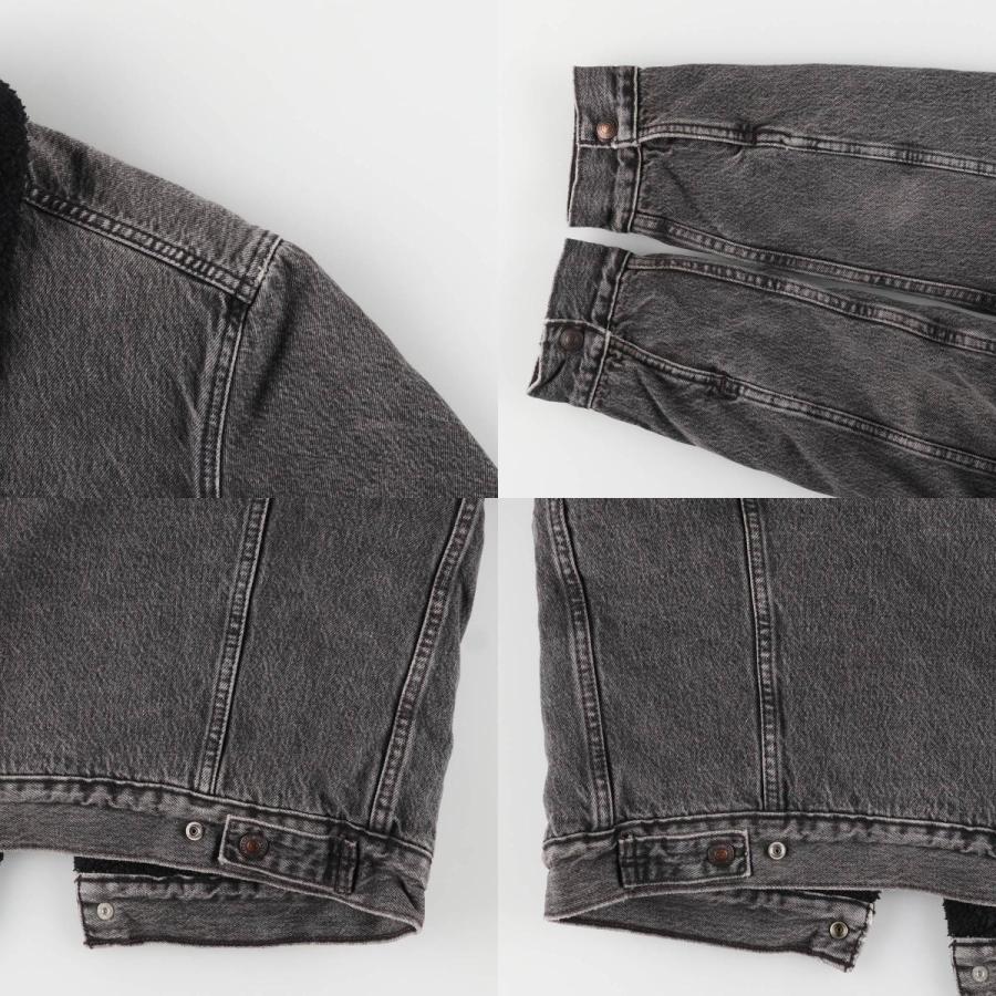Levi's（リーバイス） 古着 ブラックデニムボアジャケット メンズS相当