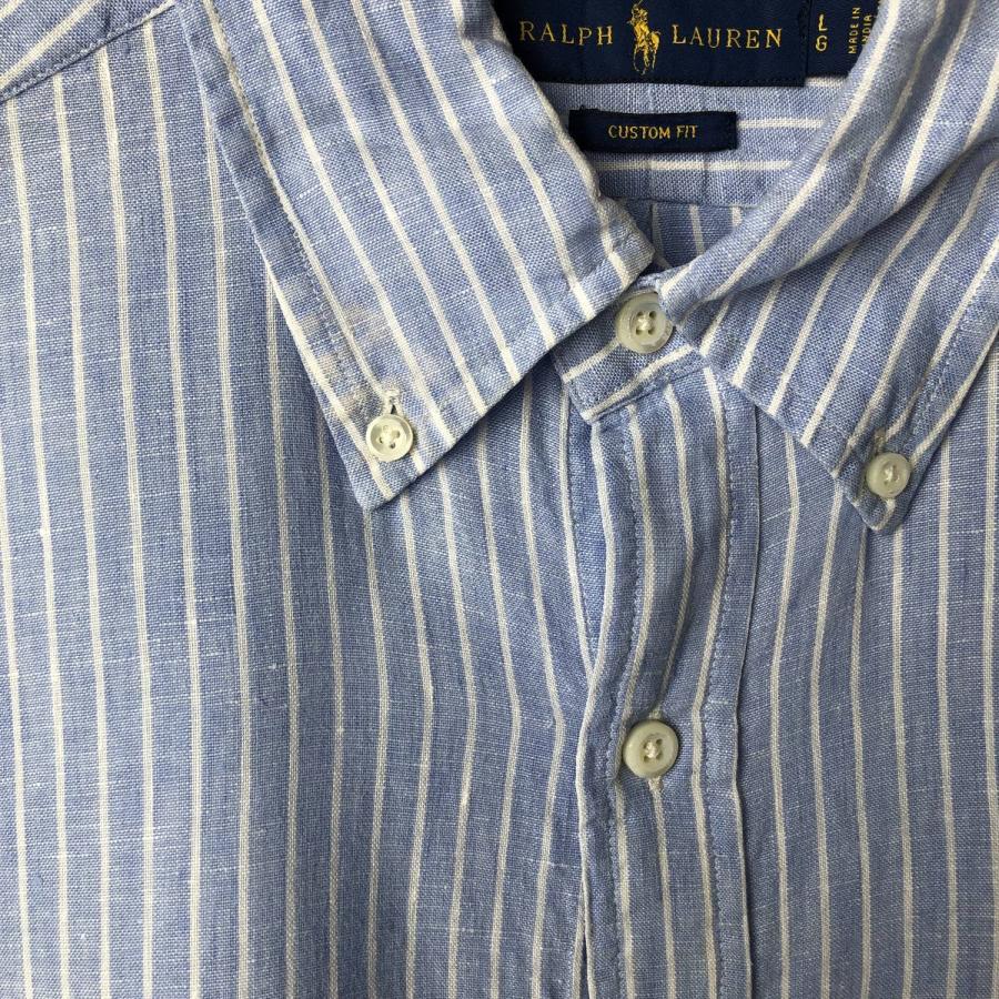 古着 ラルフローレン Ralph Lauren CUSTOM FIT ストライプ柄 長袖