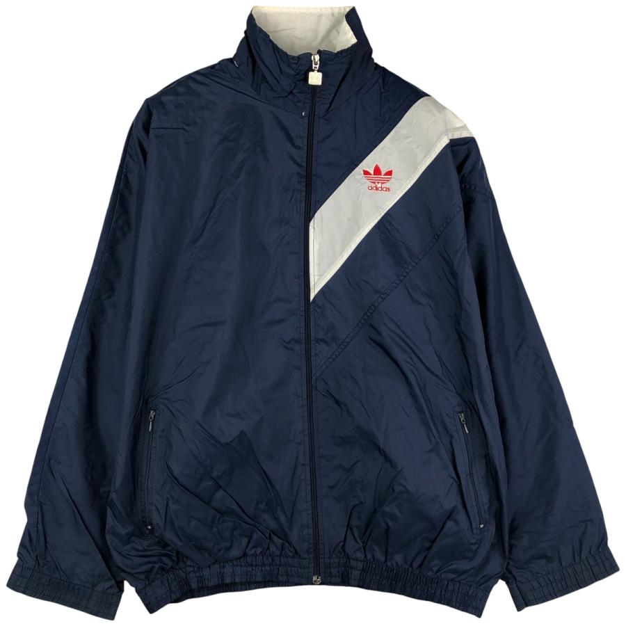 ☆US古着☆【アディダス】ナイロンジャケット トレフォイル刺繍ロゴ メンズXL adidas（アディダス） 古着 70~80年代 トレフォイルロゴ ナイロン