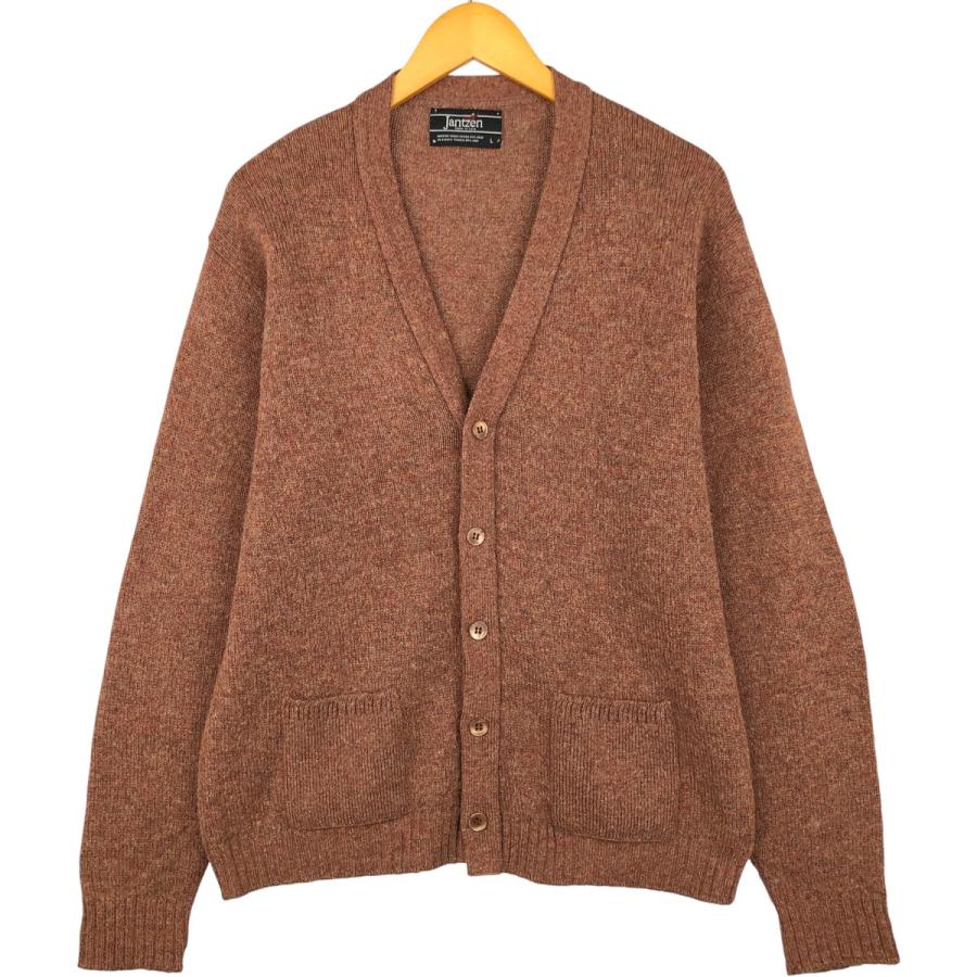 ぽんぽん　ニット　セーター　カーディガン　古着　一点もの　ヴィンテージ 古着 80s Ireland製 Purple Heather ポップコーン アラン