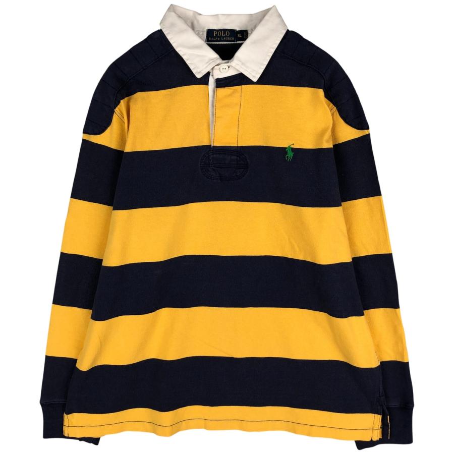 ラルフローレン Ralph Lauren ボーダー長袖 ラガーシャツ XL Polo Ralph Lauren ラルフローレン ラガーシャツ ボーダー 紺赤(XXL