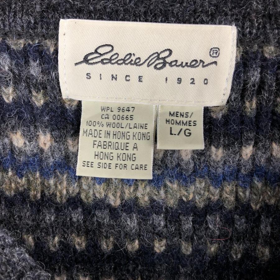 Eddie Bauer（エディーバウアー） 古着 00年代 ボーダー柄 ウール