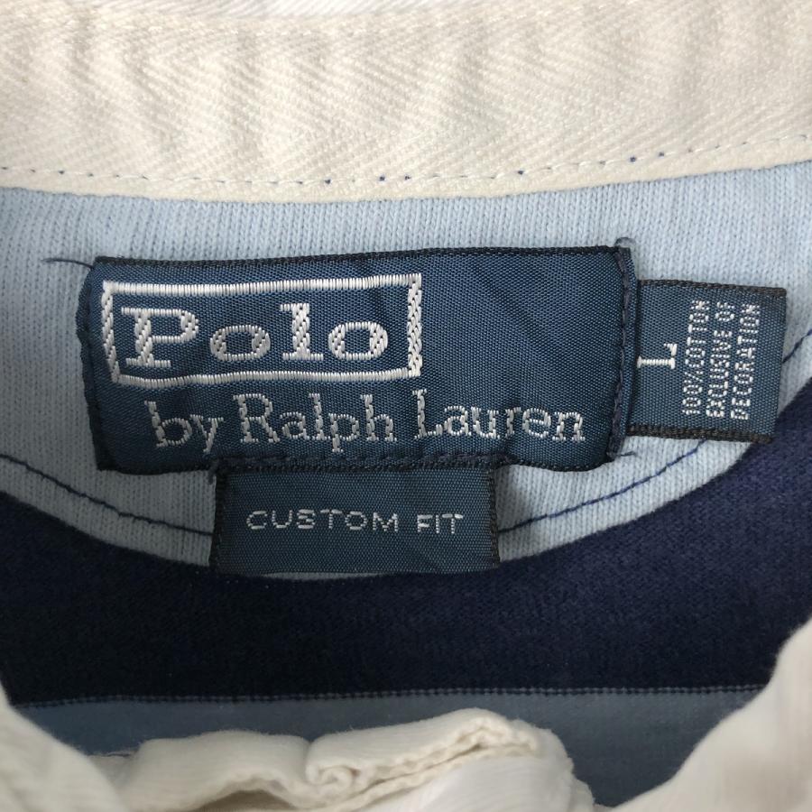 古着 ラルフローレン Ralph Lauren POLO by CUSTOM FIT ボーダー柄