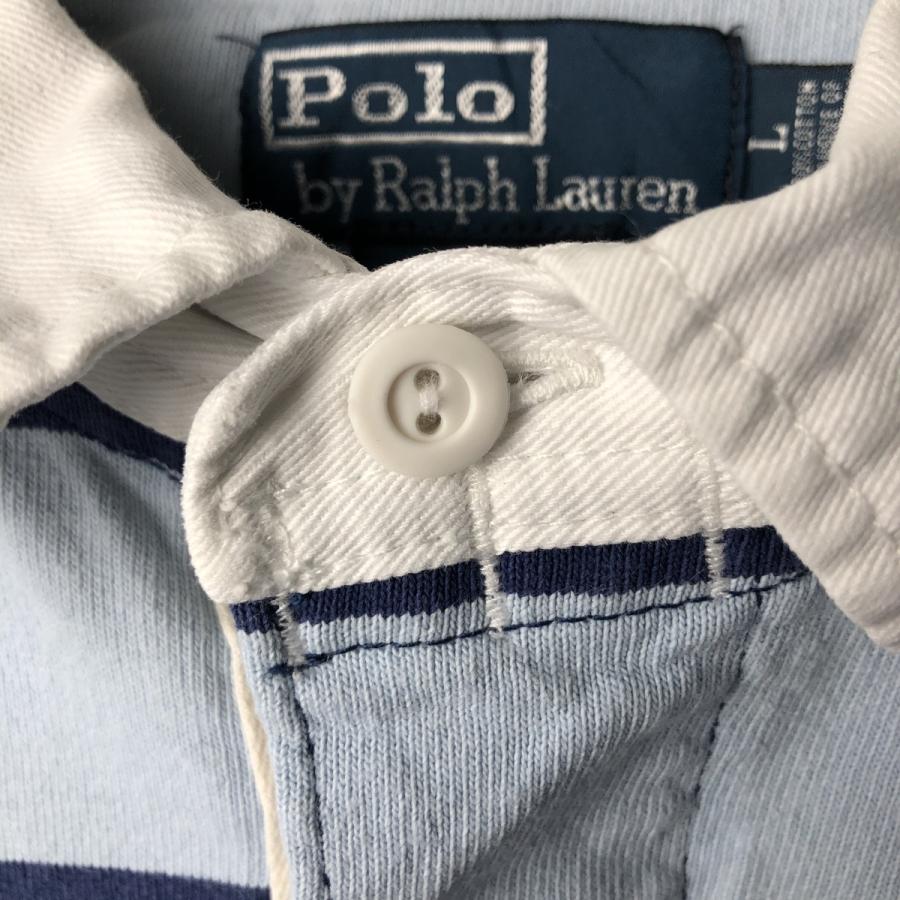 古着 ラルフローレン Ralph Lauren POLO by Ralph Lauren CUSTOM FIT ボーダー柄 長袖 ラガーシャツ メンズL相当/eaa601396 古着 ラルフローレン Ralph Lauren POLO by CUSTOM FIT ボーダー柄
