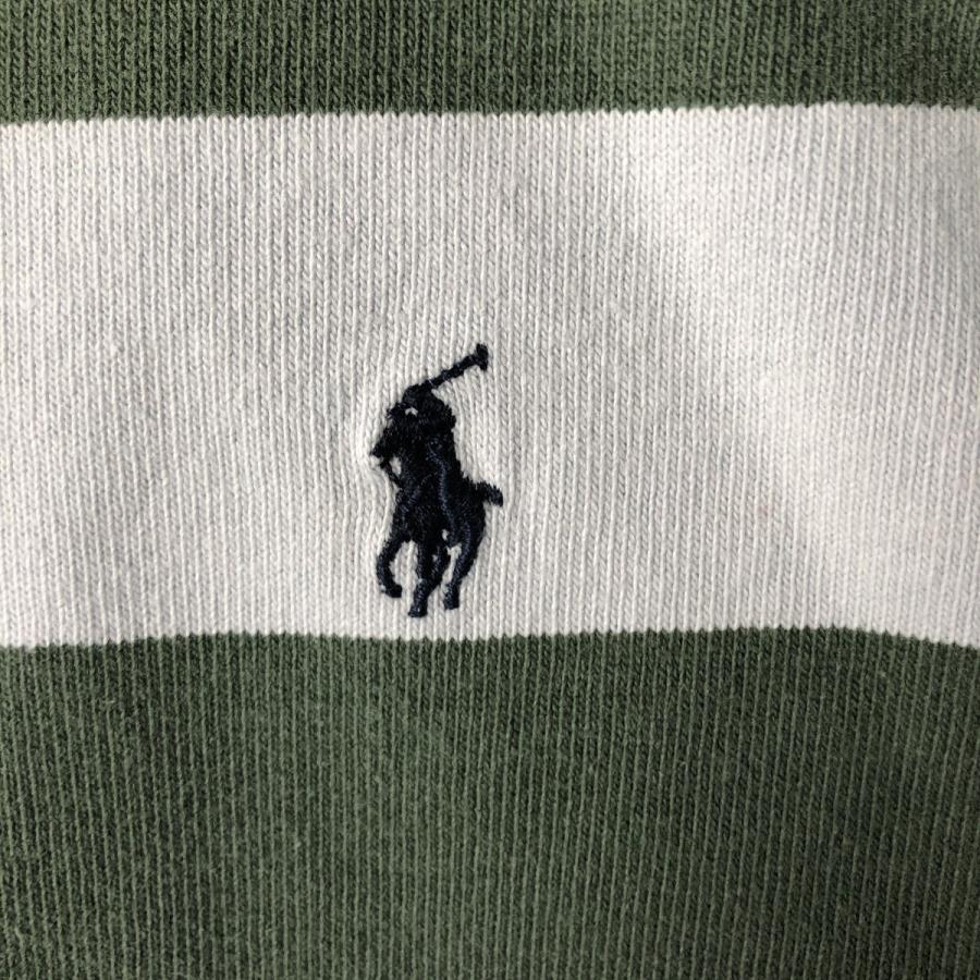 ラルフローレン 刺繍ロゴ 太ボーダー ラガーシャツ 緑白 XL 5600 楽天市場】ポロ ラルフローレン ワイド ボーダー 長袖 ラガー シャツ