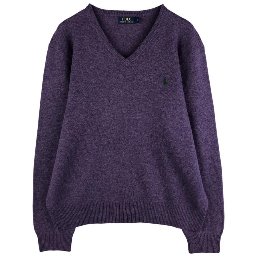 【状態◯】ポロ ラルフローレン Vネック ウール ニット セーター 古着 古着 ラルフローレン Ralph Lauren POLO RALPH LAUREN Vネック ウール