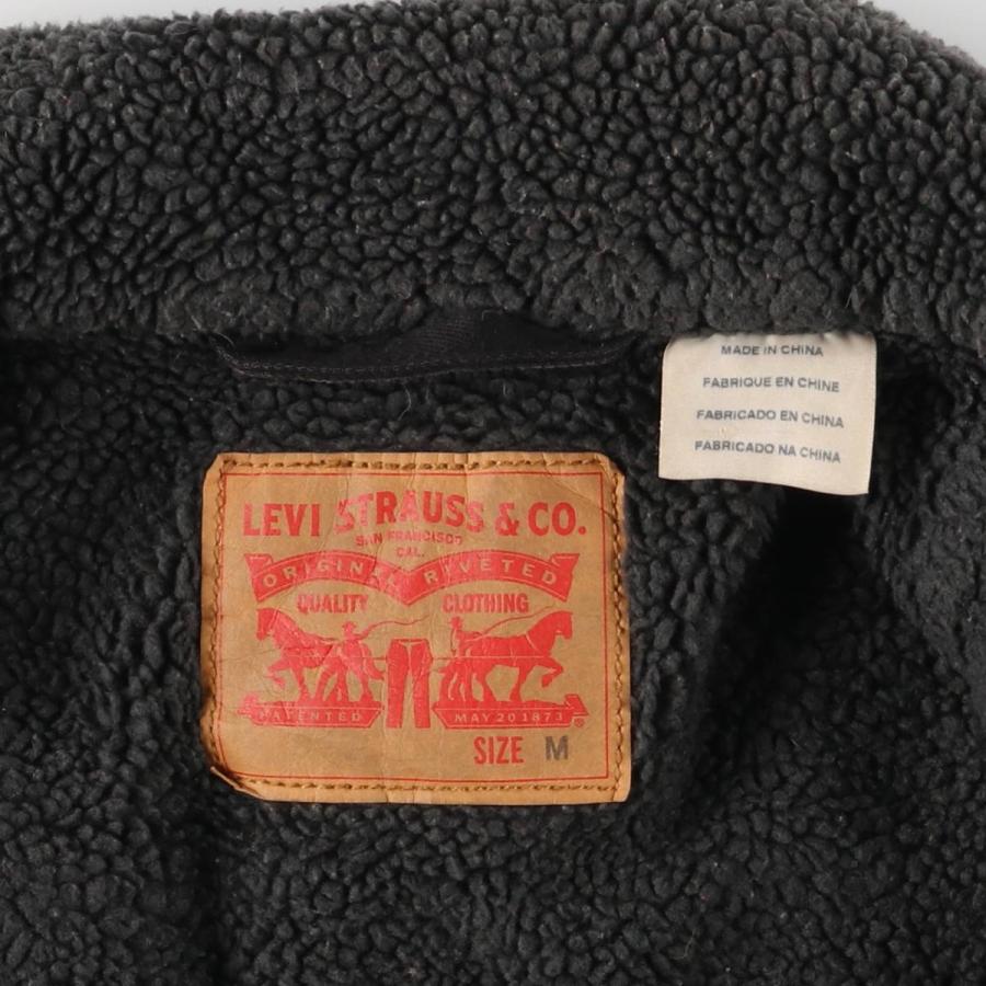 Levi's（リーバイス） 古着 ブラックデニムボアジャケット メンズM相当