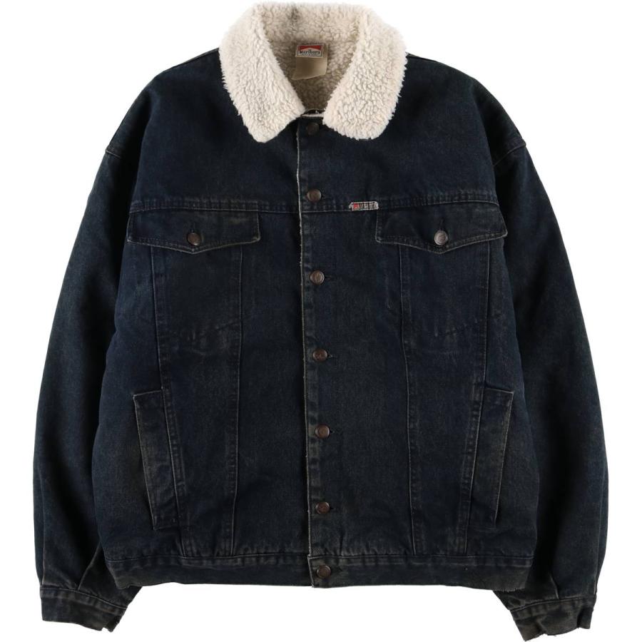 古着 マルボロ Marlboro Leisure wear ブラックデニムボアジャケット