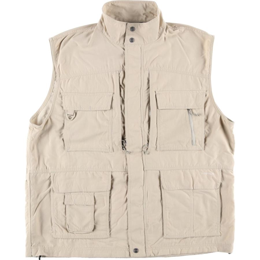 美品◎Columbia コロンビア フィッシングベスト ベージュ 白茶 韓国製 Columbia（コロンビア） 古着 Columbia TITANIUM フィッシングベスト