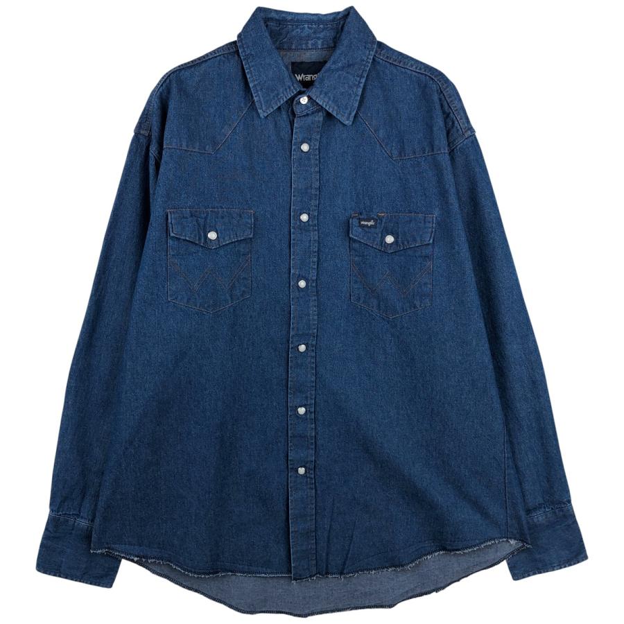 くうゃったWrangler デニム長袖シャツ 17-33 Wrangler（ラングラー） 古着 長袖 デニム ウエスタンシャツ メンズXL