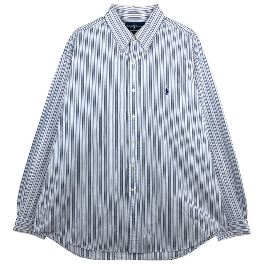 古着 ラルフローレン Ralph Lauren BLAKE 長袖 ボタンダウンストライプ