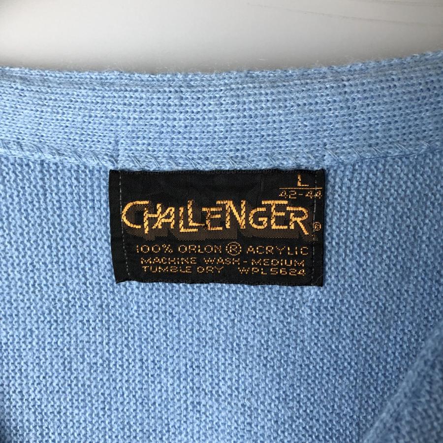 古着 70年代 CHALLENGER アクリルニットカーディガン メンズL相当