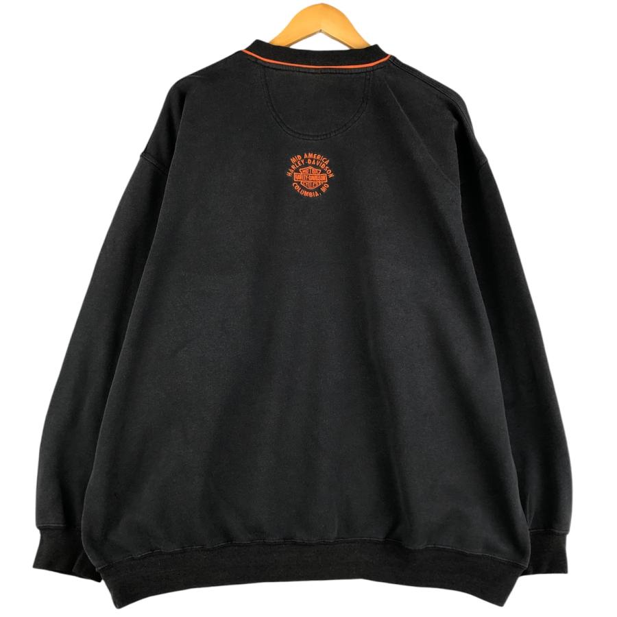 古着 ハーレーダビッドソン Vネック アドバタイジング スウェット