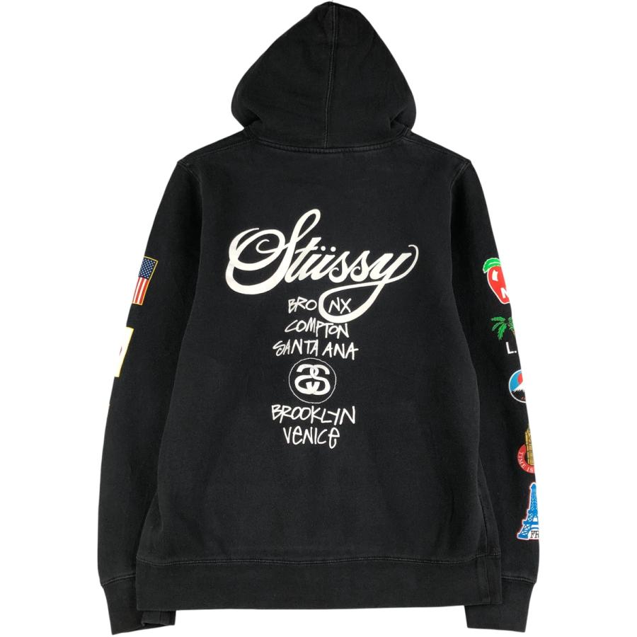 STUSSY（ステューシー） 古着 国旗柄 スウェットプルオーバーパーカー