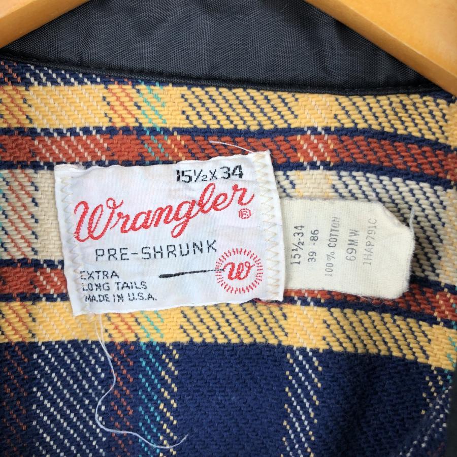 Wrangler（ラングラー） 古着 70年代 長袖 ライトネルチェックシャツ