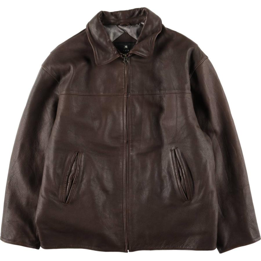 古着 consensus スイングトップタイプ 中綿入り レザーブルゾン メンズ