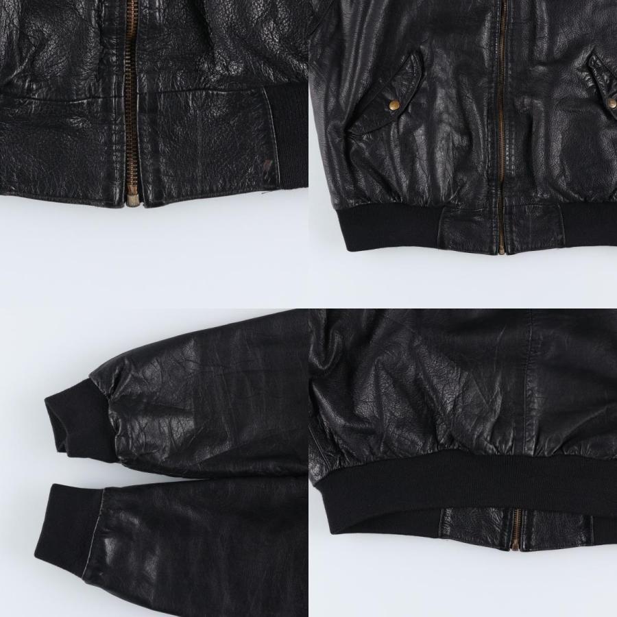古着 top teen スイングトップタイプ 中綿入り レザーブルゾン