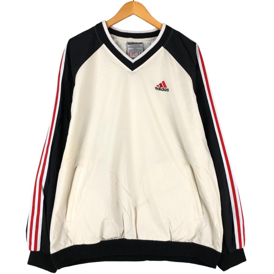  - 古着 90年代 アディダス  Vネック ナイロンプルオーバー レディースXL ヴィンテージ /eaa427168 adidas（アディダス） 古着 80~90年代 adidas Vネック ナイロンプル