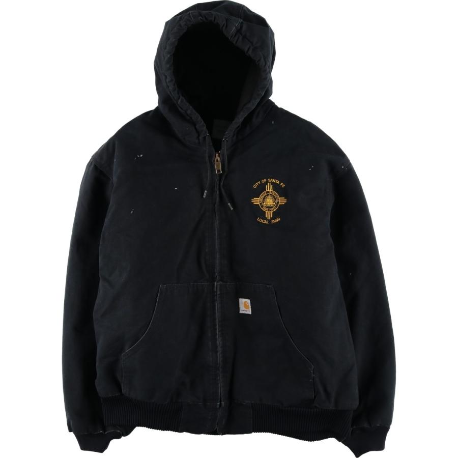 「希少」Carharttアクティブジャケット　テキサス州刺繍入り Carhartt（カーハート） 古着 アクティブジャケット 中綿入り ダック