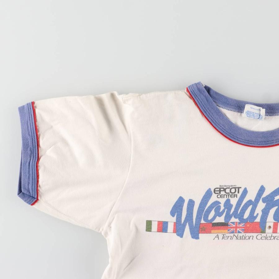古着 80年代 ディズニー DISNEY リンガーTシャツ USA製 メンズS相当