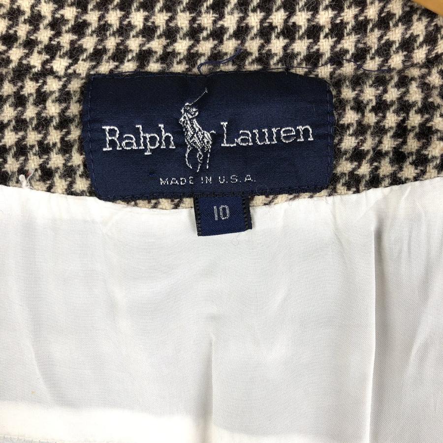 古着 ラルフローレン Ralph Lauren 千鳥格子柄 ウールテーラード