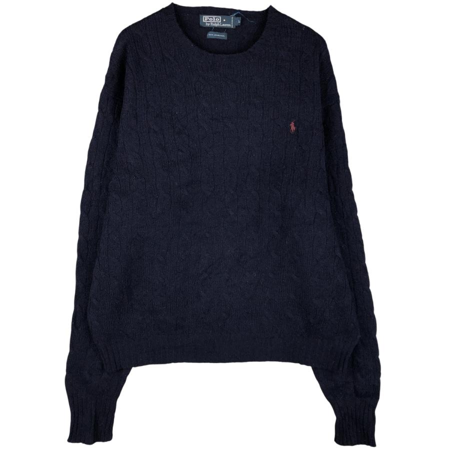 極美品 現行タグ ポロラルフローレン ケーブルニット セーター L 定価