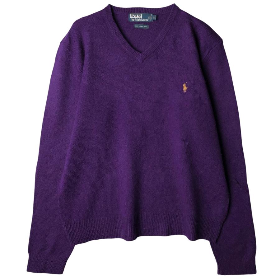 90s Polo by Ralph Lauren ラムウール Vネックセーター 古着 ラルフローレン Ralph Lauren POLO by Vネック ラムウールニット