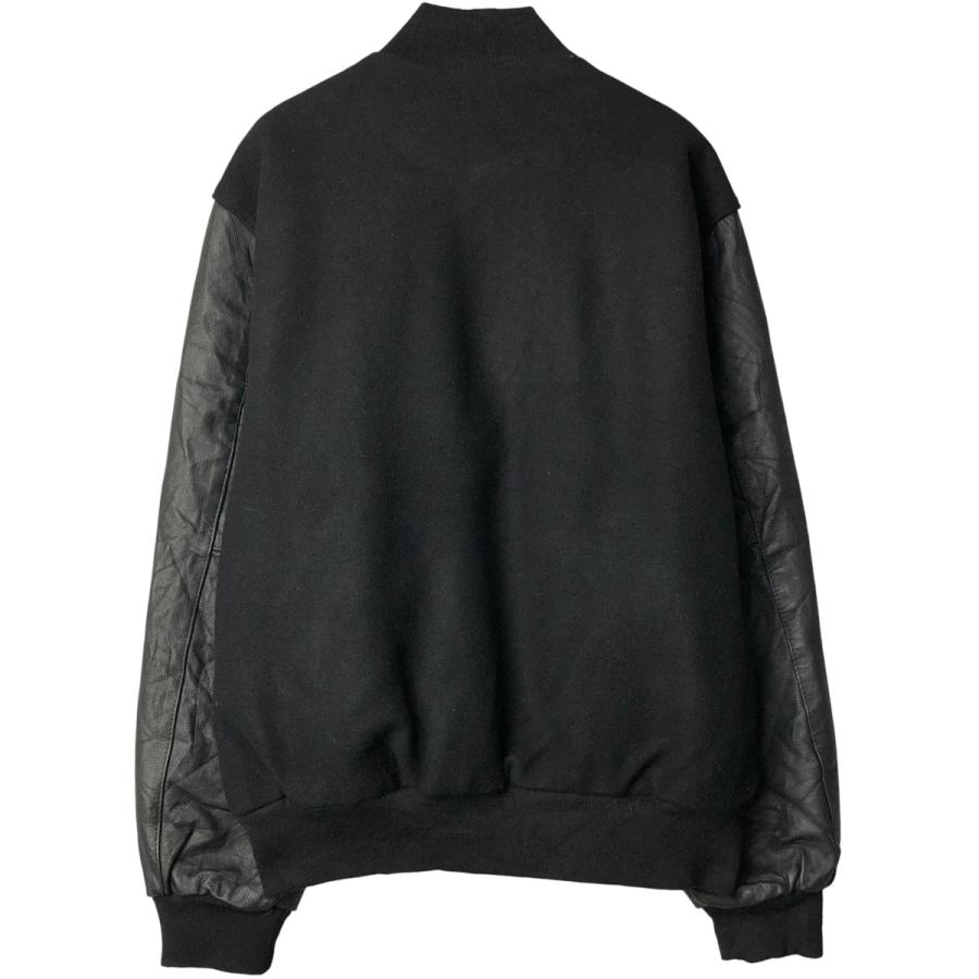 古着 ホロウェイ HOLLOWAY 袖革ウールボタンスタジャン バーシティ