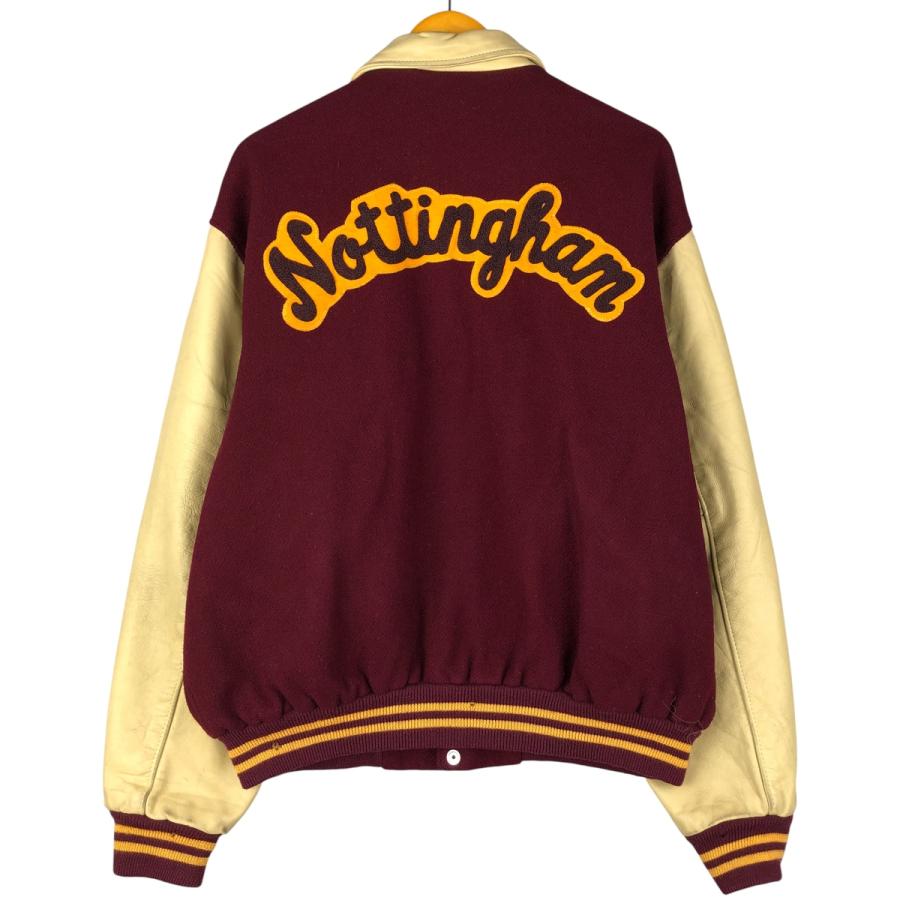 古着 セトルマイヤーズ SETTLEMIERS ピンバッジ付き 襟付き 袖革ウール