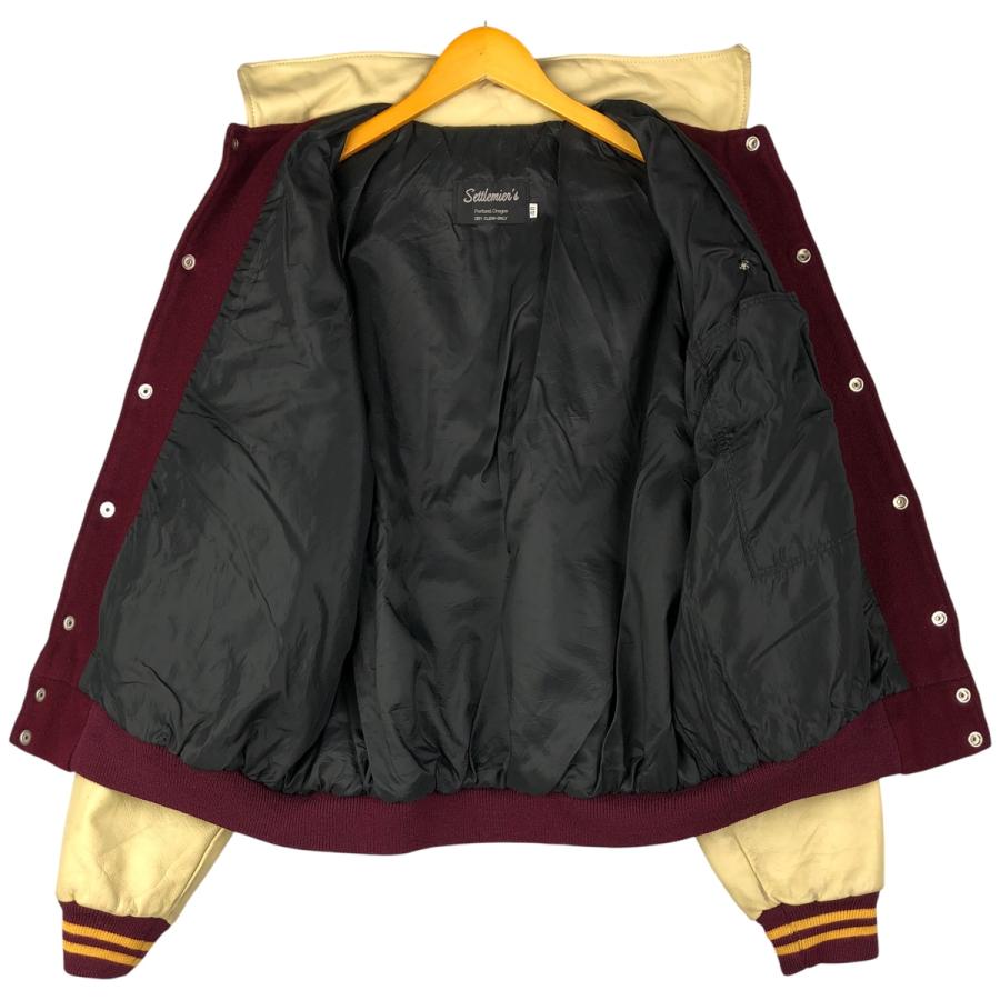 古着 セトルマイヤーズ SETTLEMIERS ピンバッジ付き 襟付き 袖革ウール