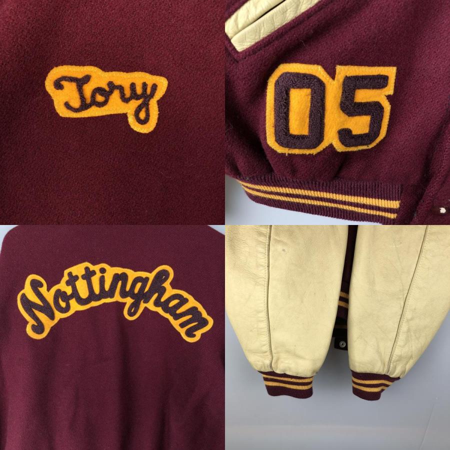 古着 セトルマイヤーズ SETTLEMIERS ピンバッジ付き 襟付き 袖革ウール