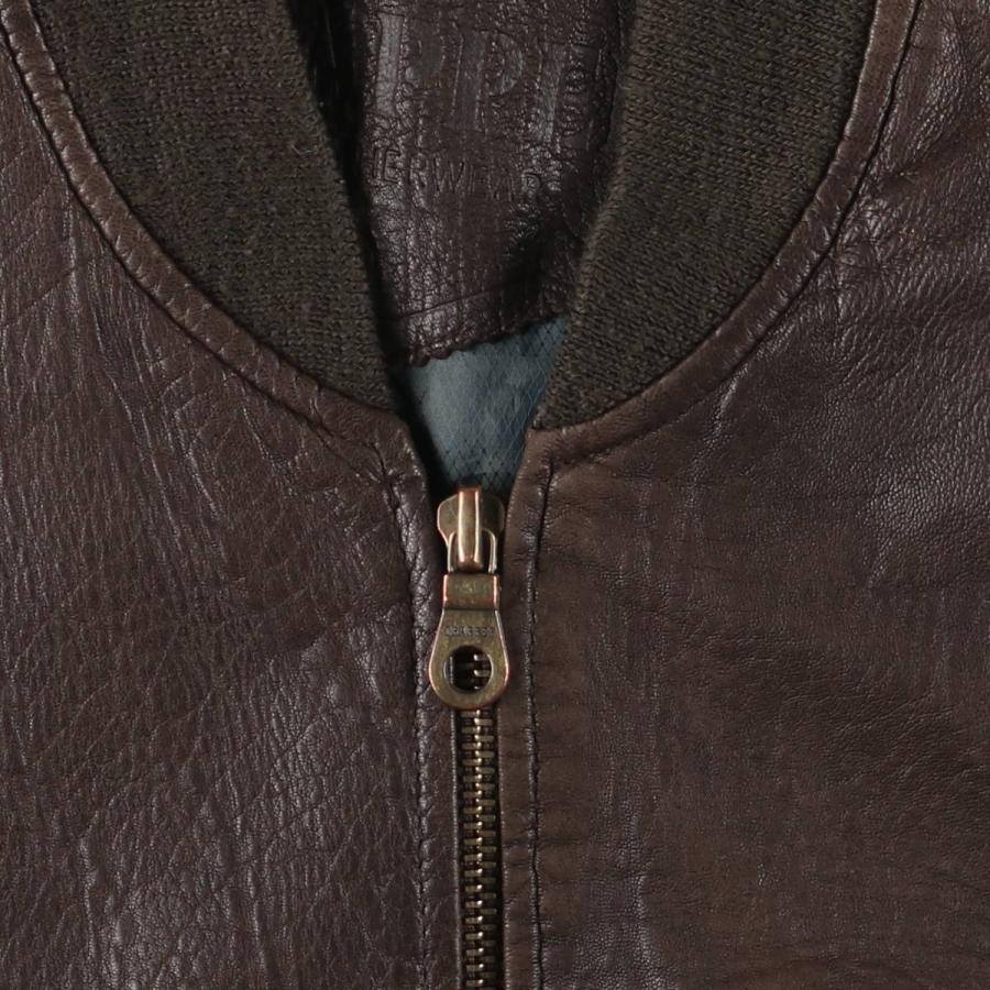 ☆US古着☆【本革 レザー ジャケット/ブルゾン ブラウン】メンズ2XL 古着 Cayenne レザージャケット ブルゾン ブラウン 表記：XL gd401900n