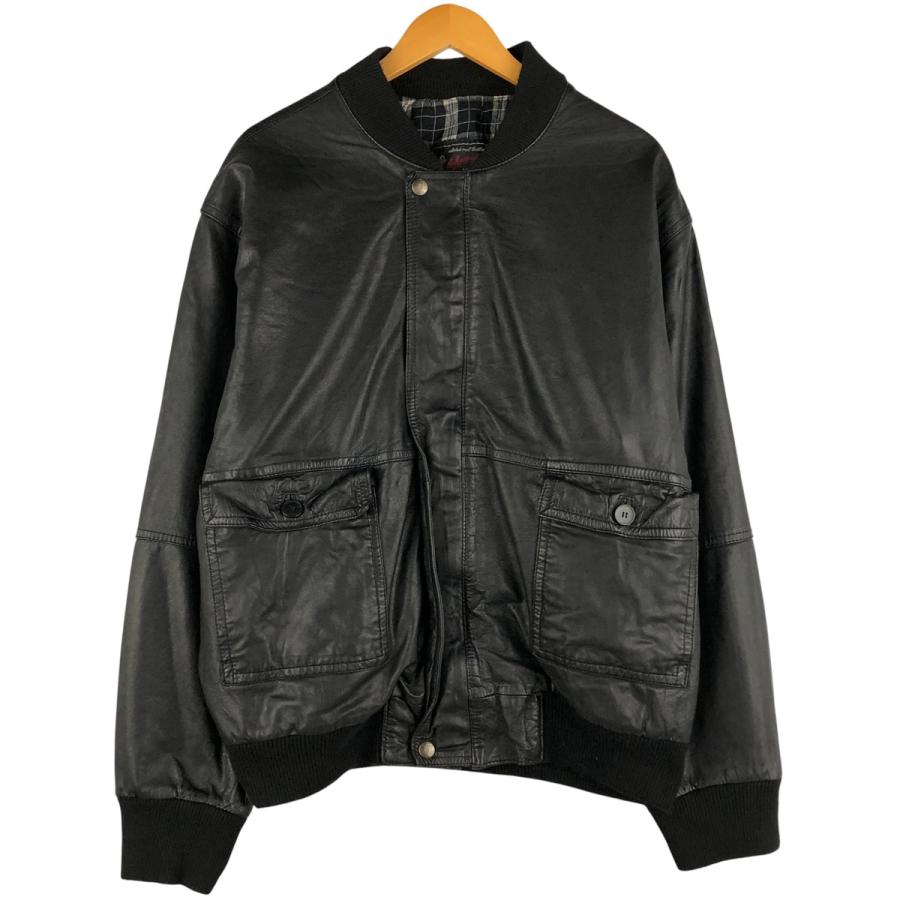 古着 The Australian 中綿入り レザーブルゾン イタリア製 メンズXL