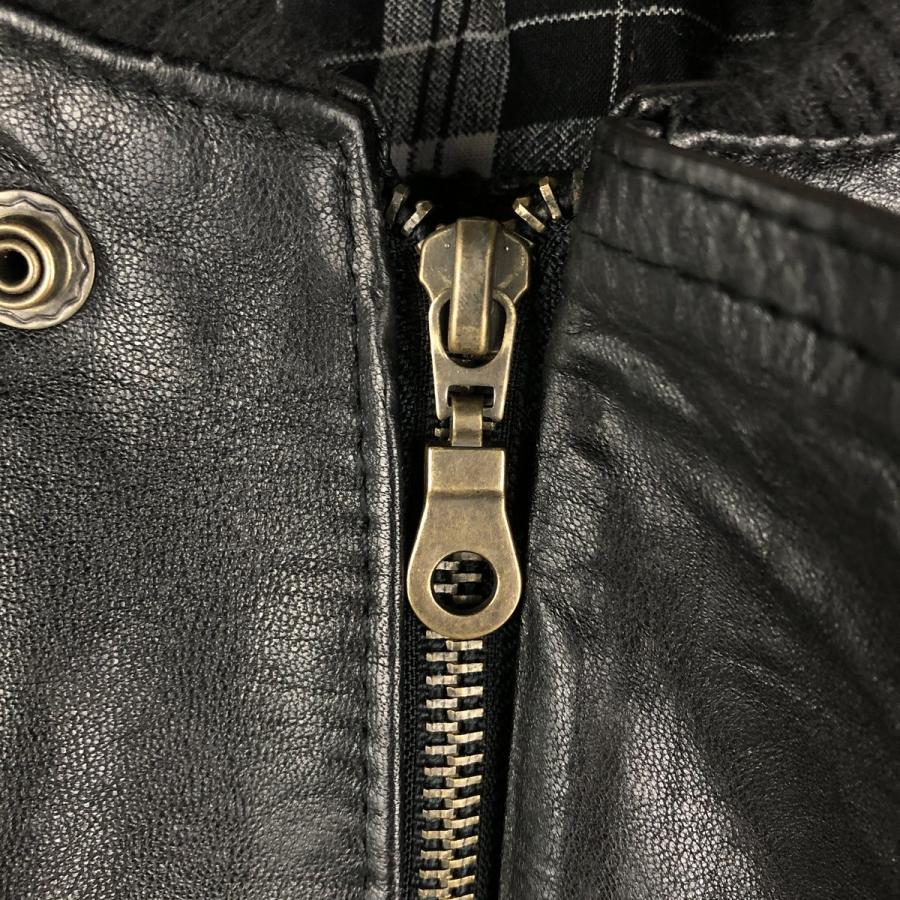 古着 The Australian 中綿入り レザーブルゾン イタリア製 メンズXL