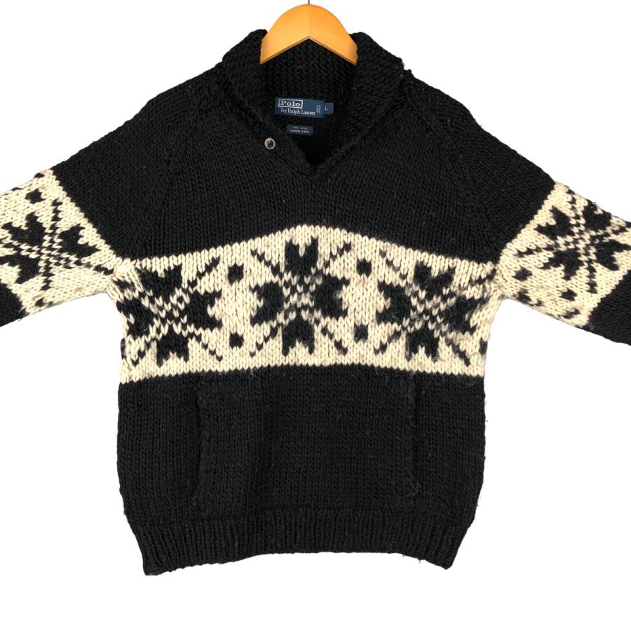 ラルフローレン ニット　HAND KNIT　100%WOOL　美品. 古着 ラルフローレン POLO by Ralph Lauren HAND KNIT スノー柄 雪柄