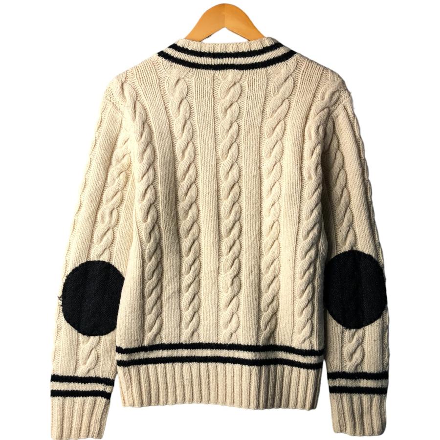 美品　国内正規品　LAUREN RALPH LAUREN ロゴチルデンニット ローレンラルフローレンケーブル チルデン ニット センターロゴ 刺繍