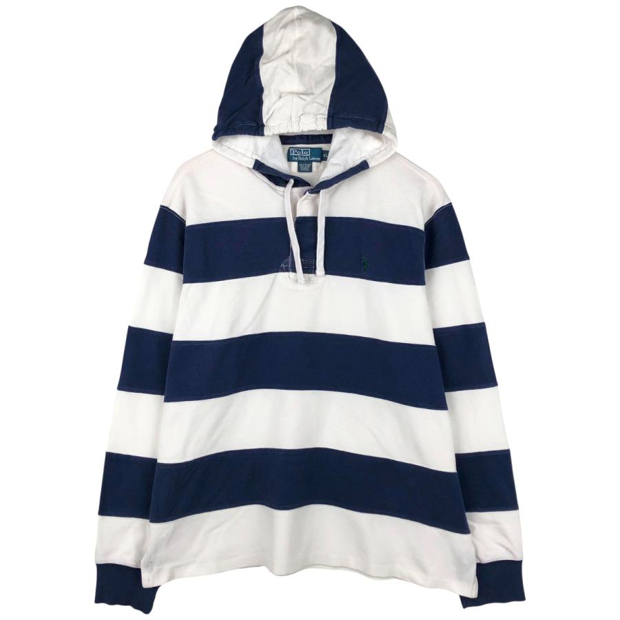 古着 ラルフローレン Ralph Lauren POLO by ボーダー柄 フード付き