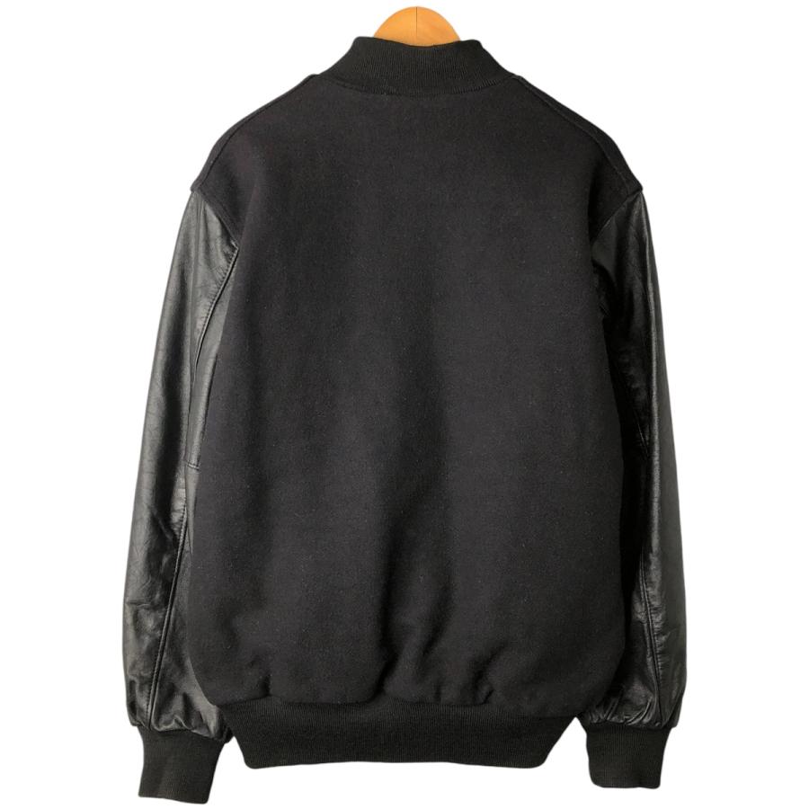 古着 90~00年代 HOLLOWAY 袖革ウールボタンスタジャン バーシティ