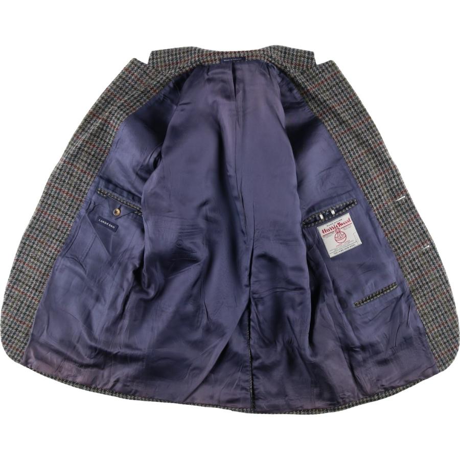 古着 LANDS' END Harris Tweed ハリスツイード チェック柄 千鳥格子柄