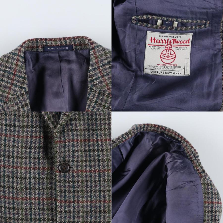 古着 LANDS' END Harris Tweed ハリスツイード チェック柄 千鳥格子柄