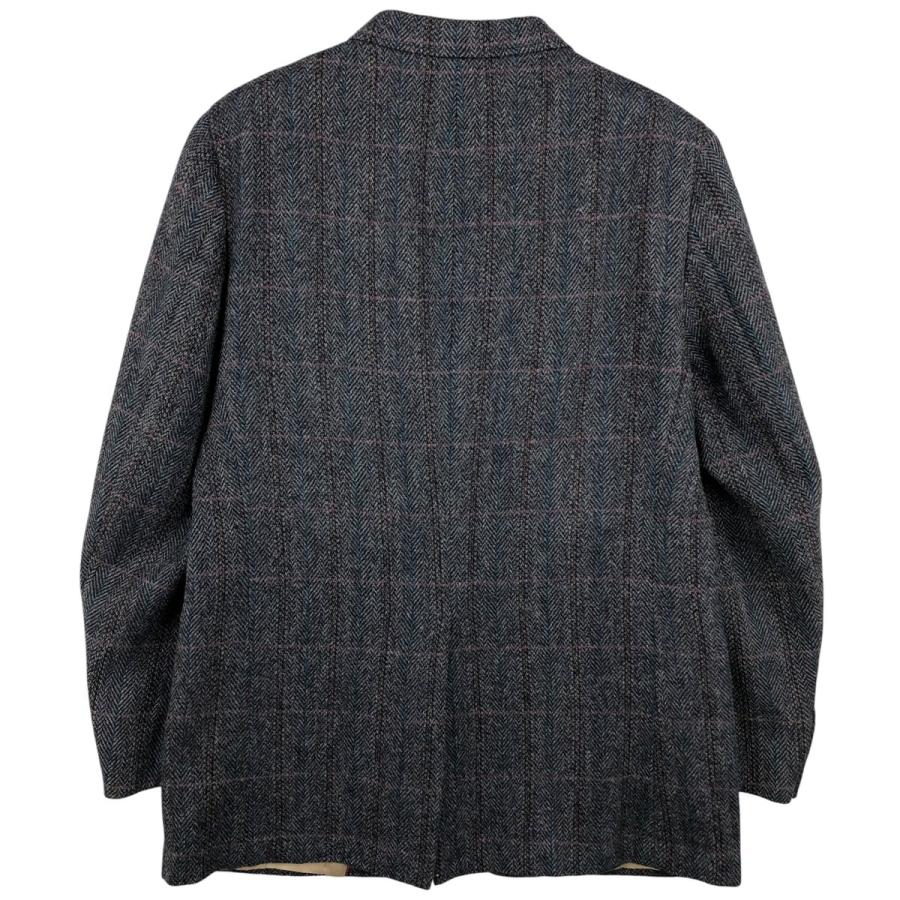 古着 Manx Tweed チェック柄 ヘリンボーン ウールテーラードジャケット