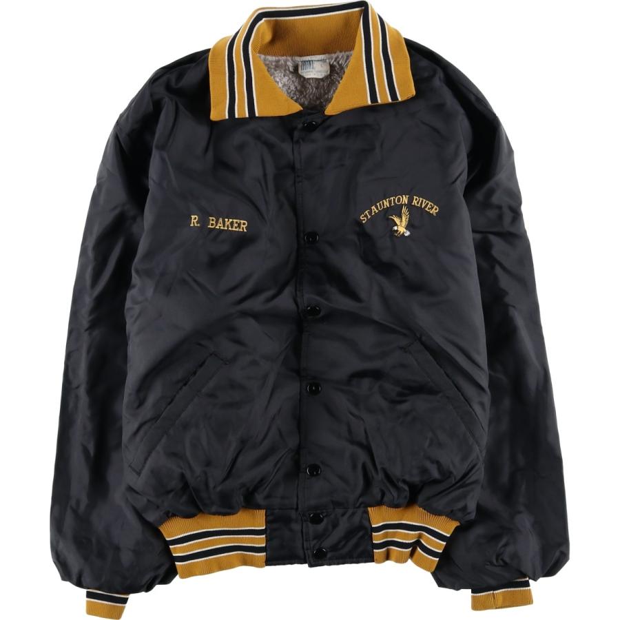 古着 HUWE 襟付き ナイロンスタジャン アワードジャケット バーシティ