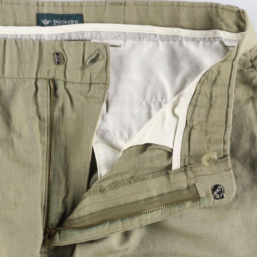 古着 ドッカーズ DOCKERS PREMIUM ツータック コットン×リネンパンツ スラックス メンズw30相当/eaa604352 古着 ドッカーズ DOCKERS PREMIUM ツータック コットン×リネンパンツ