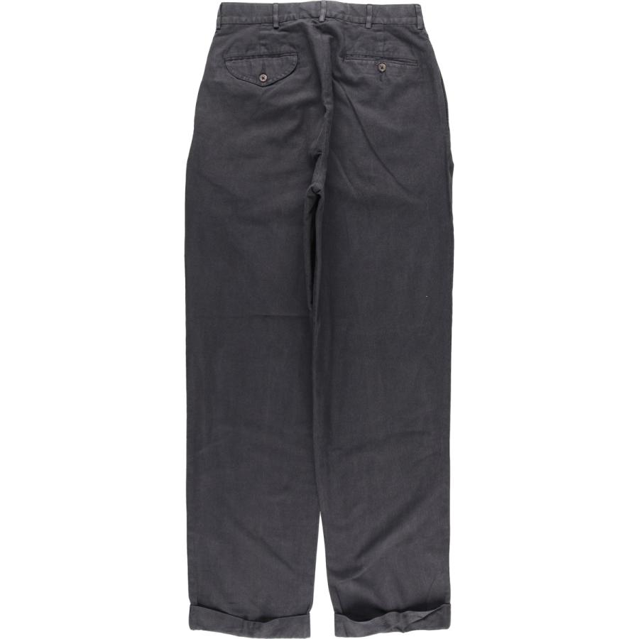 古着 00s ラルフローレン シルク ワイド スラックス 極太 パンツ ブラック 古着 ラルフローレン Ralph Lauren POLO by シルク×コットン